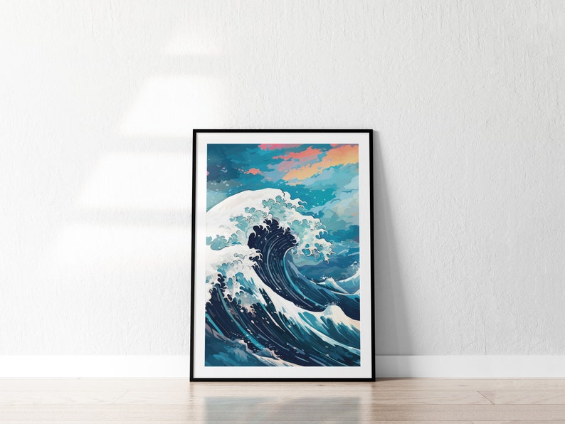The Great Wave off Kanagawa Blue Print, Modern Ukiyo-e Wall Art, Japanese Art Print, Anime Wave Poster, Trendy Japan Print, A0 A1 A2 A3 A4 image 9