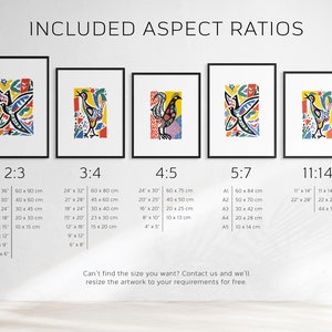 Abstract Birds Printable Set of 3, Modern Boho Wall Art, Mid Century, Living Room Art, Above Bed Decor, Digital Print Set, Gallery Wall Set image 10