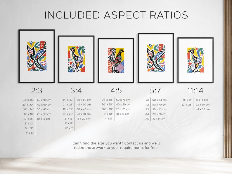 Abstract Birds Printable Set of 3, Modern Boho Wall Art, Mid Century, Living Room Art, Above Bed Decor, Digital Print Set, Gallery Wall Set image 10