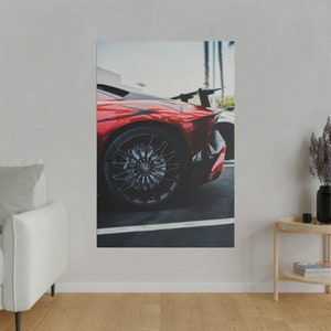Red Lamborghini Aventador - Automotive Poster Print, Garage Decor, Car Enthusiast Gift