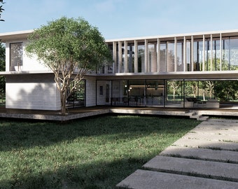 Descarga instantánea, CASA PORCARO, Proyecto de casa terminada para venta al por menor, Diseño de interiores 3D Proyecto arquitectónico de visualización 3D