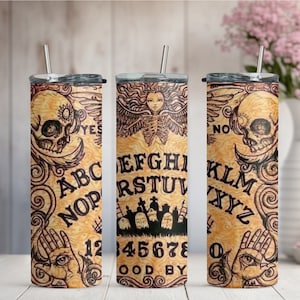 Ouija Board Sublimation 20 oz Insulated Tumbler with Slider Lid and Straw