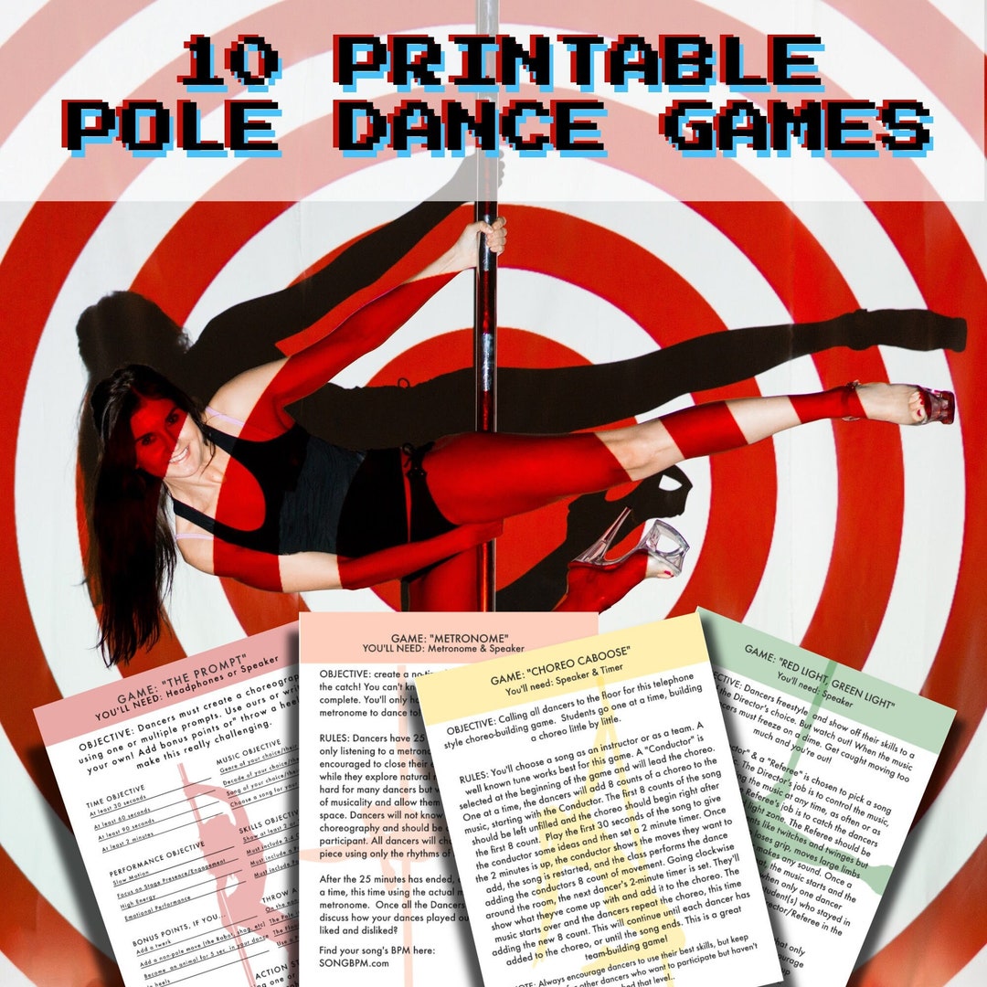 Printable Pole Dance Party Games for Pole Fitness Instructors Teachers
