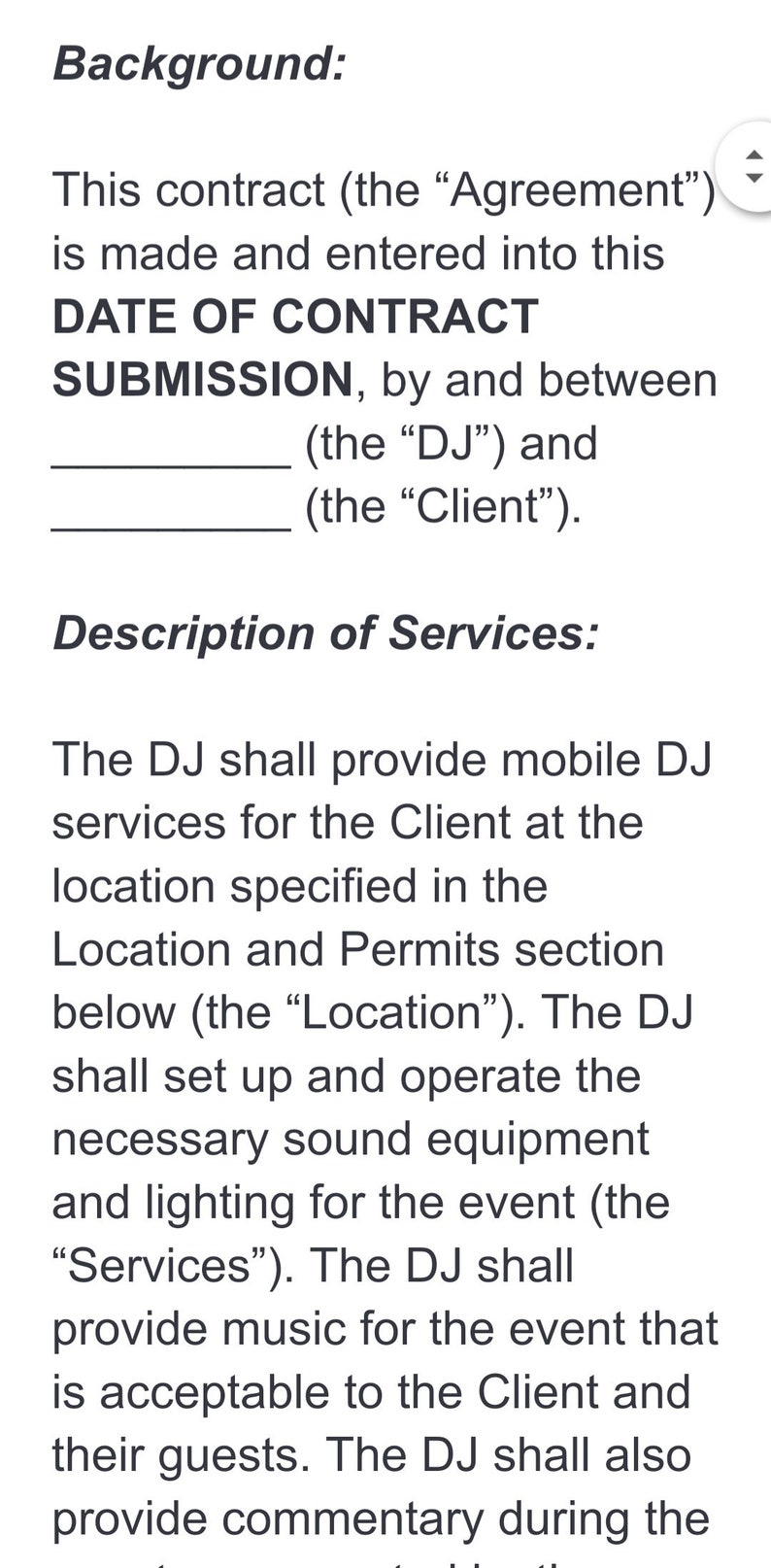 Editable MOBILE DJ Contract Template - THOROUGH, 6 Pages, Ultra ...