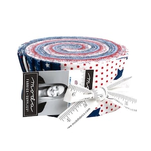 Star Spangled  Jelly Roll - By April Rosenthal of Prairie Grass Patterns - 24170JR -  (40) 2.5&quot; x 42&quot; strips - 100% Cotton-Moda-