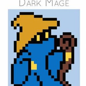 Comic Book and Video Game Pixelated Quilt Pattern-Games: Dark Mage - 38" x 48 1/2" Finished-by Quiltoni