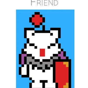 Comic Book and Video Game Pixelated Quilt Pattern-Pom Pom Friend- 36.5" x 51.5" Finished-by Quiltoni