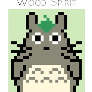 Comic Book and Video Game Pixelated Quilt Pattern-Japanese Wood Spirit-40" x 49" Finished-by Quiltoni