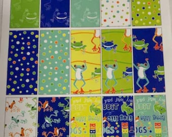 Toadally Cool Glow in the Dark-laagtaart 42 10 inch vierkanten Benartex kanvas Studio-quiltstof