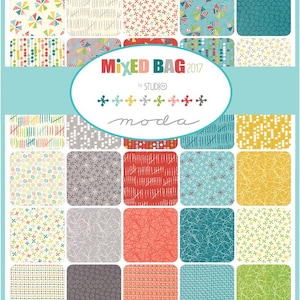 Mixed Bag - Charm Pack - Studio M for Moda - (42) 5&quot; x 5&quot; Squares -100% Cotton