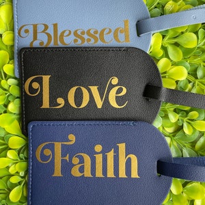 Personalized Leather Luggage Tag Travel ID Family Vacation Suitcase tag for Men blue leather tag black tag inspiration love