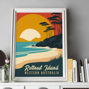 Rottnest Island Retro Travel Poster: Western Australia Print (Digital Download)