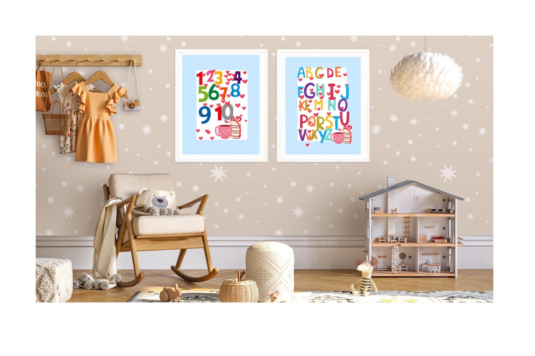 Alphabet Poster, Educational Print Nursery Decor Wall Art,abc Wall Art ...
