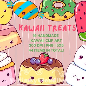 Kawaii Sweet Treats Clipart-Cute food PNG Clipart-Kawaii Clipart set-cute clipart-Handrawn Kawaii Cupcakes-Planner Clipart-PNG clipart