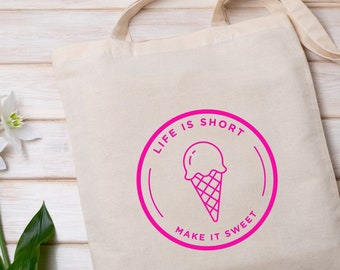 Ice Cream Tote, Sweet Tooth Tote Bag, Gift for Ice Cream Enthusiast