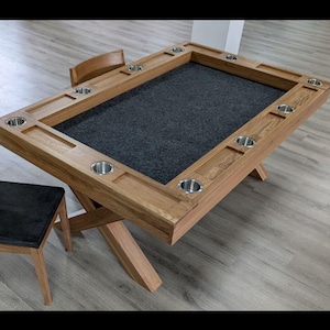 Board Game Table With Removable Topper, RPG Gaming Table, Convertible Board Game/Dining Table, Puzzle Table W Cover, Card Table, Poker Table
