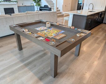 Board Game Table With Removable Topper, RPG Gaming Table, Convertible Board Game/Dining Table, Puzzle Table W/Cover, Card Table, Poker Table
