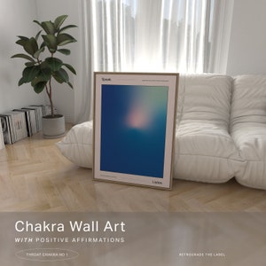 Throat Chakra Aura Poster, Trendy Gradient Wall Print for Y2K Aesthetic Room Decor