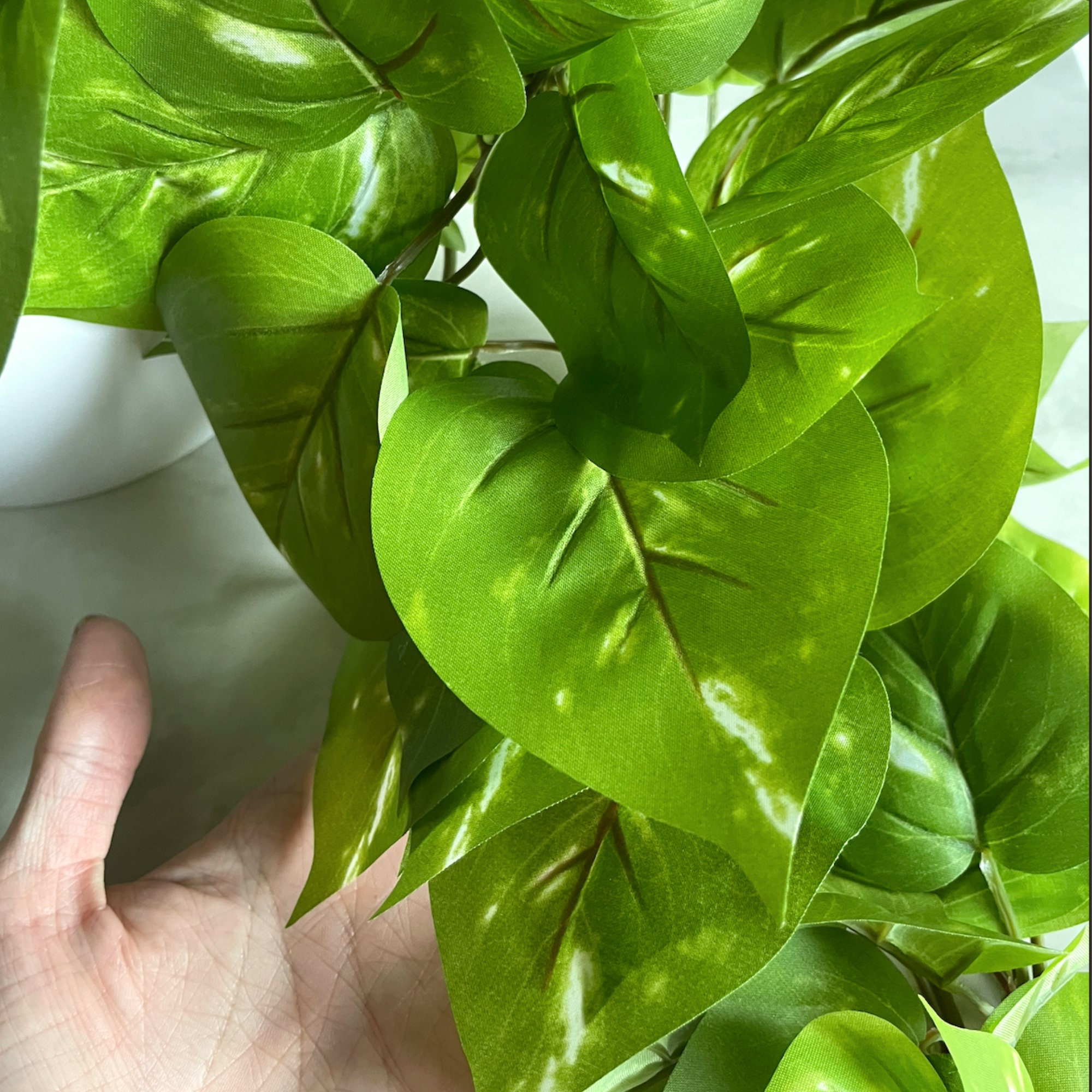 30in. Realistic Fake Pothos Plant With Removable White Pot Etsy UK