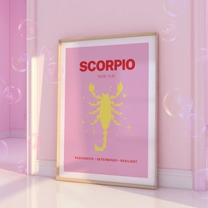 Zodiac Wall Art, Trendy Y2K Poster Spiritual Maximalist Decor Wall Print for Room Aesthetic