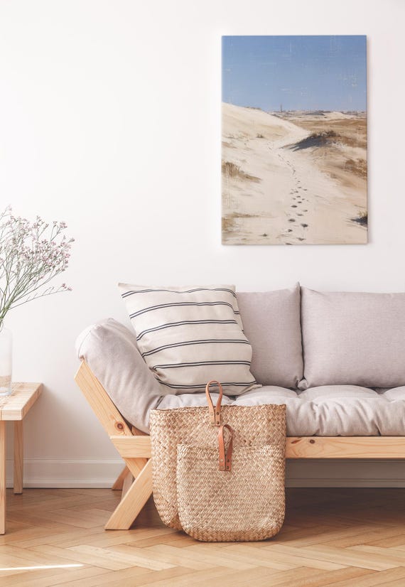 Desert Footprints Wall Art – Minimalist Sand Dune Digital Print, AI PNG, 11x14" & A3 Download
