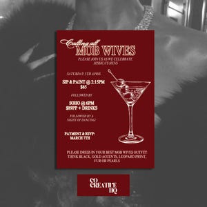 Invitation Mob Wife Hens Party : modèle EVJF modifiable (téléchargement numérique)