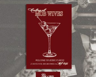 Mob Wife Hens Party Signage: Editable Bachelorette Template (Digital Download)