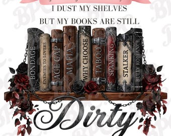 Libros de romance oscuro (imágenes prediseñadas PNG), arte de lectura picante (descarga digital)
