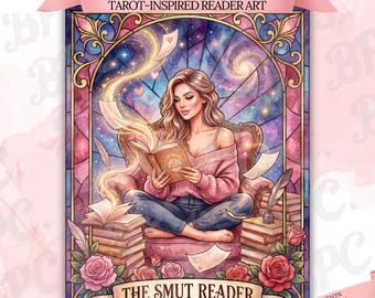 Smut Reader Clipart | Kryddig romansbokälskareillustration (digital nedladdning)