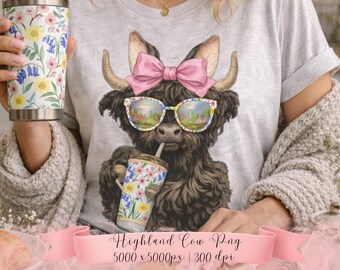 Höglandsko PNG | Rosa rosettblommiga solglasögon Clipart (digital nedladdning)