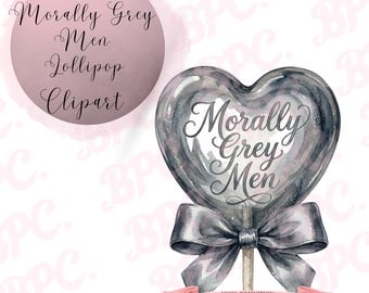 Hombres moralmente grises, corazón, piruleta, acuarela, clipart - Romance oscuro PNG (uso comercial)