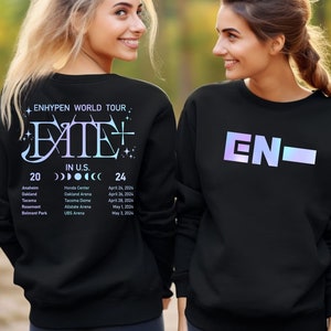 Double Sided Enhypen Fate Plus World Tour Shirt, Enhypen Kpop Tshirt, En Hypen Fate Sweatshirt, Enhypen Dark Blood, Enhypen Engene Tee