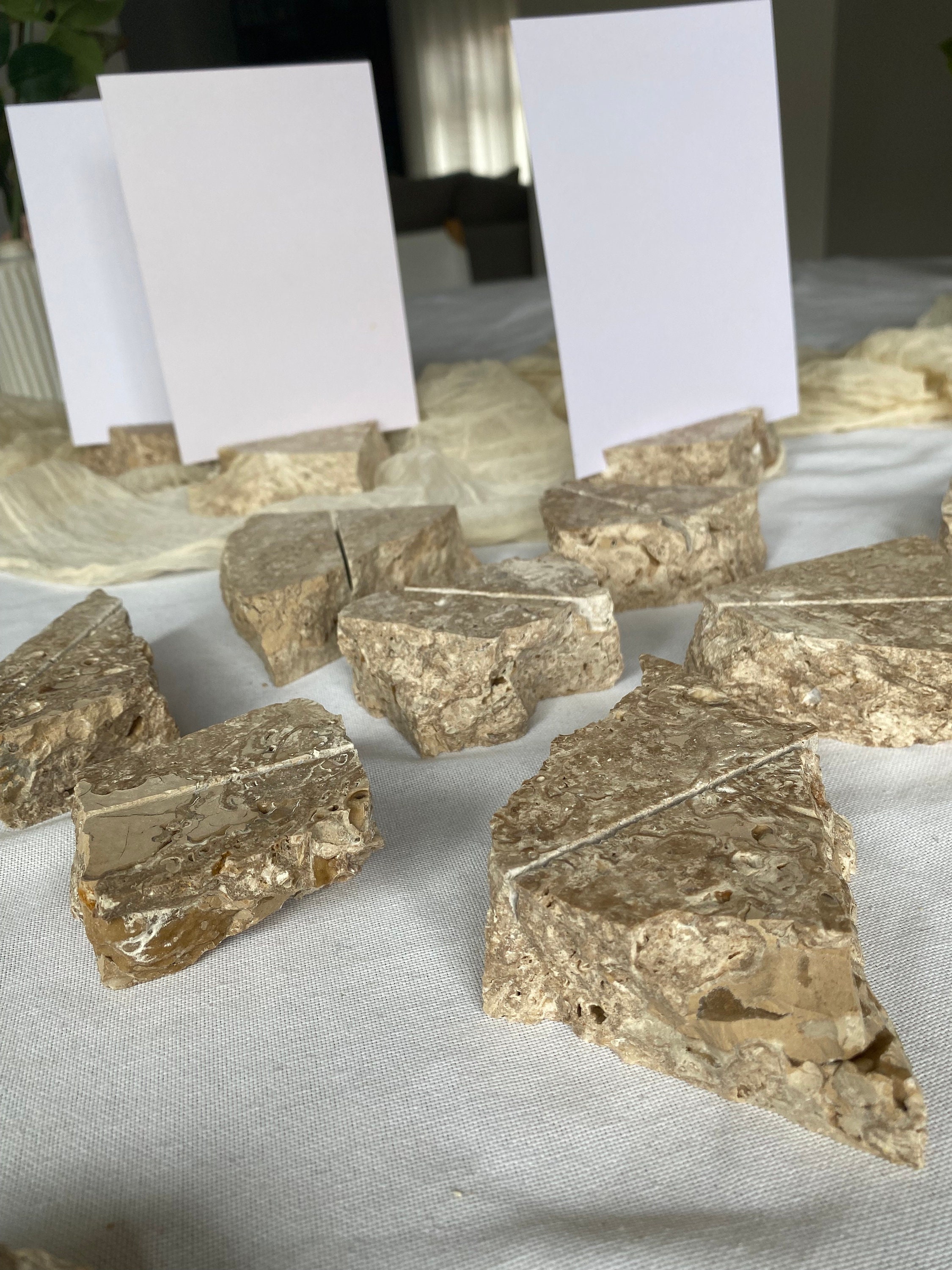 Travertine Table Number Stand Etsy