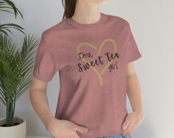 Maglietta a maniche corte in jersey unisex da donna del sud Ima Sweet Tea Girl