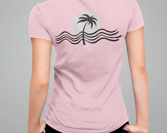 Serene Palm Tree Minimalista Vacation Beach Unisex Jersey Short Sleeve Tee