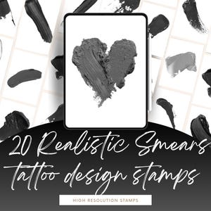 20 Realism Paint Smear Procreate Brushes for Tattoo Artists - High-Resolution Tattoo Stamps