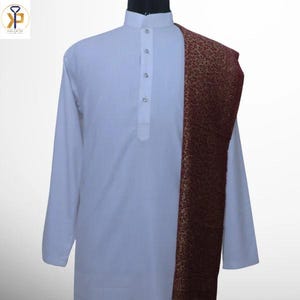 Red Mens Shawl For Ethnic Wear, Groom Wedding Shawl/Stole