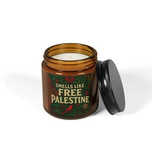 Free Palestine Scented Soy Candle: Activist Home Decor, Solidarity Gift