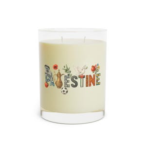 Palestine Glass Scented Candle Home Decor Aromatic Cozy Atmosphere, Relaxation, Self-Care Gift, Free Palestine Cultural, House Gift For Her
