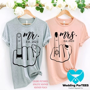 Matching Couple Shirts, Mr and Mrs Shirt, Ring Finger Shirts, Gift for Couple, Just Married Shirts, You and Me, His and Hers