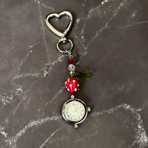 Strawberry Pocket Watch Keychain image 3