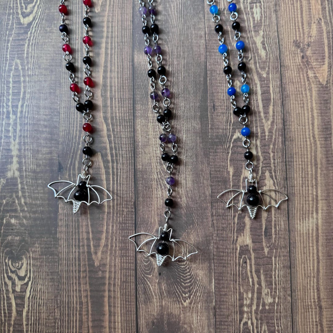 Wire Wrapped Bat Necklace - Etsy