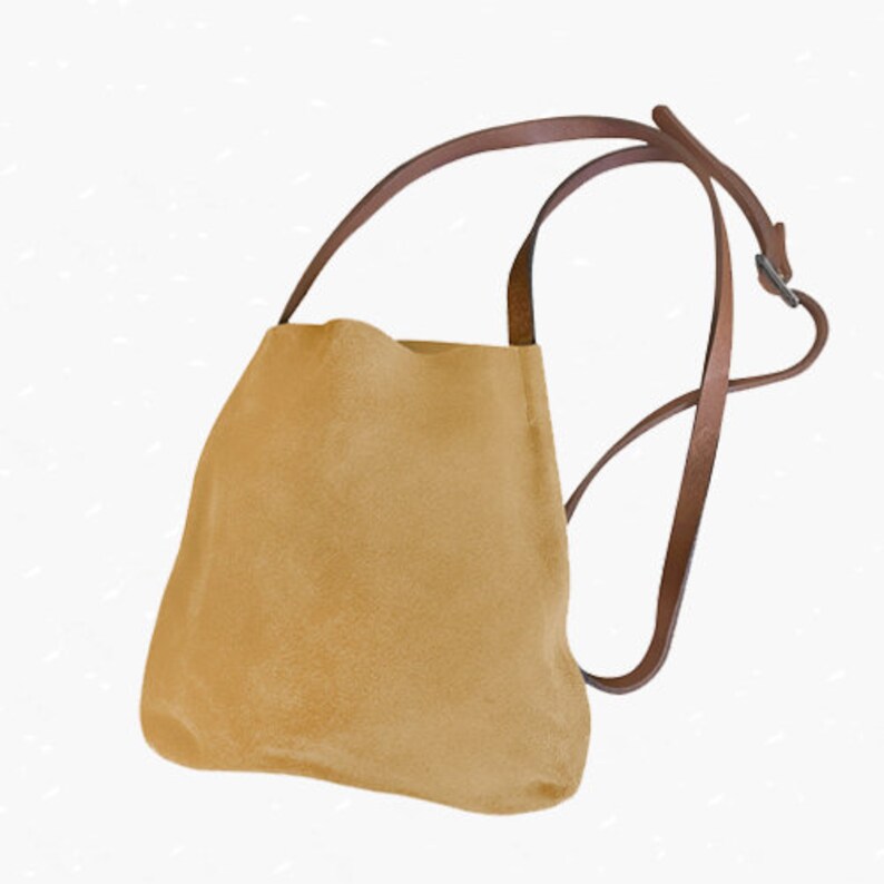 Suede and Leather Cross Body Bag Etsy