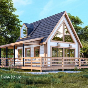 16x20 Modern Tiny Home Plans | Small Tiny House Blueprints | Full Set Plans for Tiny Home with Loft | Log Cabin Plans | Tiny Home Blueprints