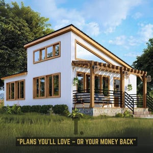 20x30 Modern Cabin Plans | Cabin Floor Plans | Tiny Home Plan | Rustic Cabin Plans | Small House Floor Plans | Tiny House Design | PDF & CAD