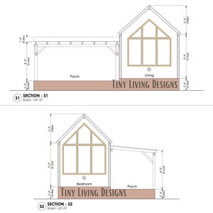 20X30 Modern Tiny Home Plans Small Tiny House Blueprints Full Set Plans for Tiny Home Log Cabin Plans Tiny Home Blueprints image 5