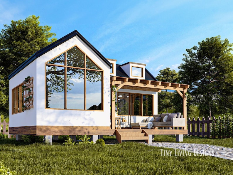 20X30 Modern Tiny Home Plans Small Tiny House Blueprints Full Set Plans for Tiny Home Log Cabin Plans Tiny Home Blueprints image 10