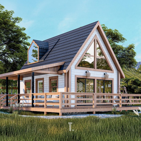 16x20 Tiny Home Plans | Tiny Home with Loft | Tiny House Floor Plans | Lofted Tiny Home Designs | Tiny Home Loft Plan | Small House Plans