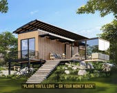 600 SF Modern Tiny Home | 2 Bed Modern house | Tiny House Floor Plans | Container Floor Plans | Tiny Home Plans | 2 Bed, 1 bath Offgrid Plan