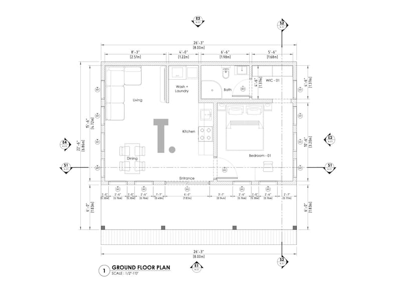 16' X 26' Modern Tiny Home Plans | Permit Set Tiny Home Blueprints ...